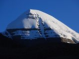 01 Mount Kailash South Face Close Up From Selung Gompa At Start Of Mount Kailash Inner Kora Nandi Parikrama After a 30-minute drive in our LandCruiser from Darchen, we arrive at the end of the 4WD road below Seleng Gompa at 06:45 (4991m). We could see the top part of the Mount Kailash South Face shining in the early morning sun above the intervening ridge.